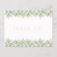 Pink Rosenknospe Border Danke Postcard