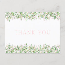 Pink Rosenknospe Border Danke Postcard Postkarte