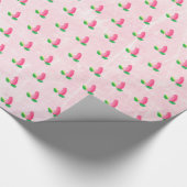 Pink Rosenknospe Gilt's Geburtstagsgeschenkwrap Geschenkpapier (Ecke)