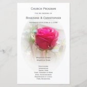 Pink Rosenknospe Wedding Program (Vorderseite)