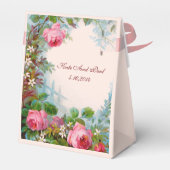 PINK ROSES AND JASMINES GEM STONE WEDING MONOGRAM GESCHENKSCHACHTEL (Rückseite)