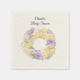 Pink Roses and Peonies Baby Shooting Paper Napkins Serviette