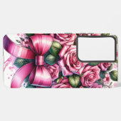 : Pink Roses and Ribbons Phone Case Samsung Galaxy Hülle (Rückseite (Horizontal))