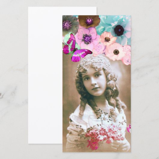 PINK ROSES, ANEMONEN UND BUTTERFLY FOTOVORLAGE (Vorne/Hinten)