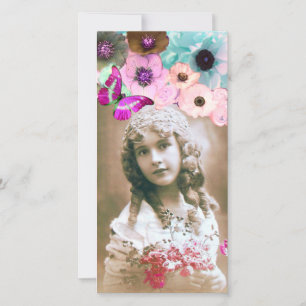 PINK ROSES, ANEMONEN UND BUTTERFLY FOTOVORLAGE