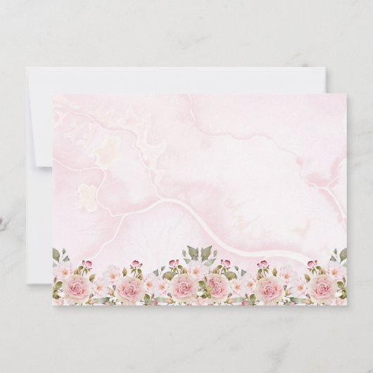 Pink Roses Aquarell Blumentaufe Vielen Dank Dankeskarte (Rückseite)