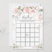 Pink Roses Baby Bingo/Rate wer Baby Showspiele Einladung (Vorderseite)