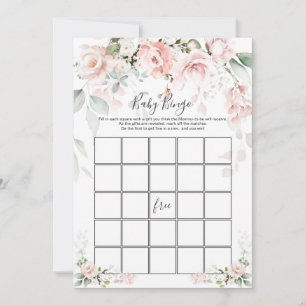 Pink Roses Baby Bingo/Rate wer Baby Showspiele Einladung