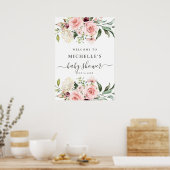Pink Roses Baby Dusche Begrüßungszeichen Poster (Küche)