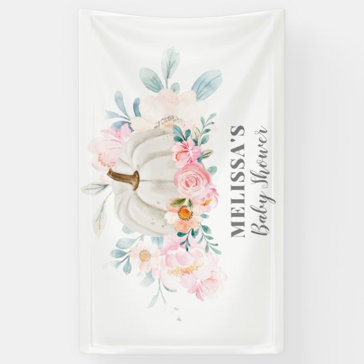 Pink Roses Baby Dusche Blumenpumpen Banner (Vertikal)