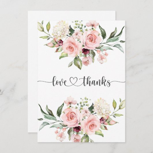 Pink Roses Baby Dusche Danke Karte (Vorne/Hinten)