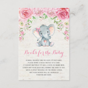 Pink Roses Baby Elephant Bringen Sie eine Book Ins Begleitkarte
