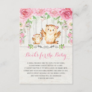 Pink Roses Baby Girl Owl Bringen Sie eine Book Ins Begleitkarte