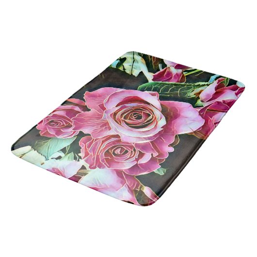 PINK ROSES BADEMATTE (Schrägansicht)