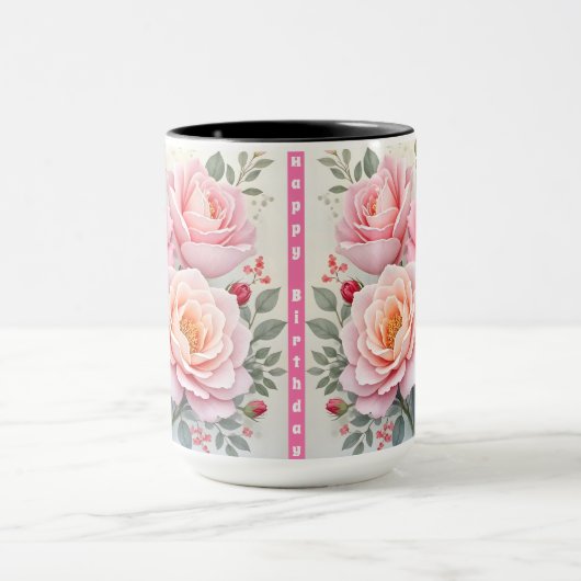 Pink Roses Beautiful Luxury Popular Collection Tasse (Zentrum)