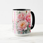 Pink Roses Beautiful Luxury Popular Collection Tasse (VorderseiteRechts)