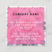 Pink Roses Beautiful Luxury Trendy Collection Quadratische Visitenkarte (Rückseite)