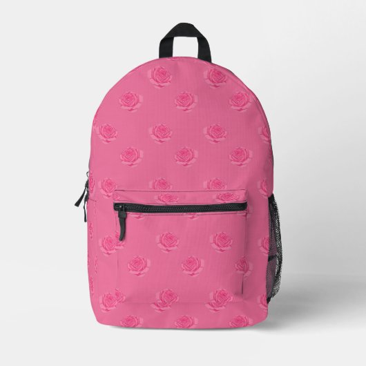 Pink roses bedruckter rucksack (Vorderseite)