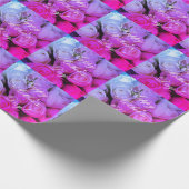 Pink Roses Benutzerdefinierter Text glücklich Mutt Geschenkpapier (Ecke)