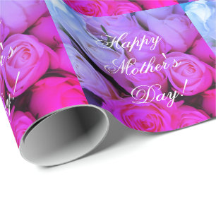 Pink Roses Benutzerdefinierter Text glücklich Mutt Geschenkpapier