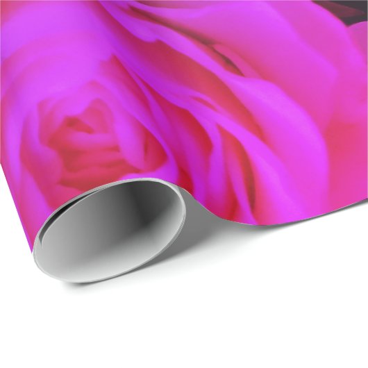 Pink Roses Benutzerdefinierter Text glücklich Mutt Geschenkpapier (Rolleneckpunkt)