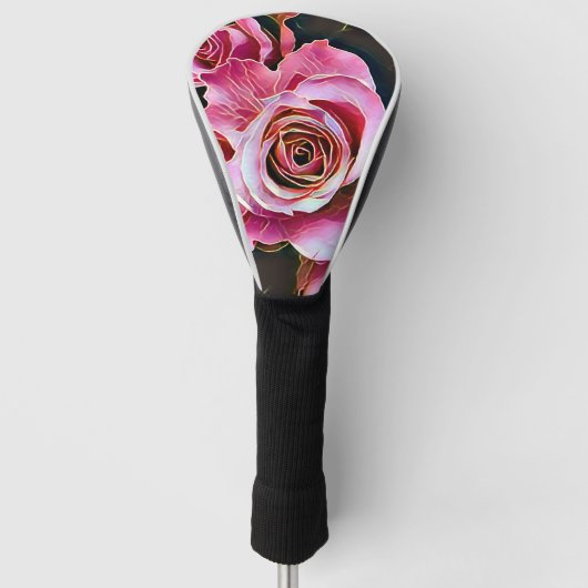 PINK ROSES BLUME GOLF HEADCOVER (Vorderseite)