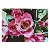 PINK ROSES BLUME GROßE GESCHENKTÜTE (Rückseite)