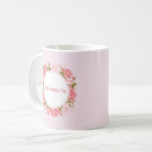 Pink Roses Blume Hebrew Tu Bishvat Sameach Kaffeetasse (Vorderseite Links)