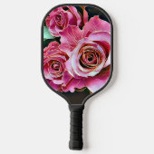 PINK ROSES BLUME PICKLEBALL SCHLÄGER (Rückseite)