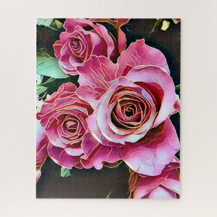 PINK ROSES BLUME PUZZLE