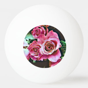 PINK ROSES BLUME TISCHTENNISBALL