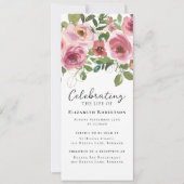 Pink Roses Blumenbeerdigung Digitaler Auftakt Einladung (Vorderseite)