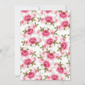 Pink Roses Blumenblüten Graduation Party 3 Foto Einladung (Rückseite)