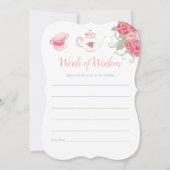 Pink Roses Blumenkohl Tee Party Kinderdusche Mama Einladung (Vorderseite)