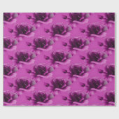 Pink Roses Blumenmuster Papier Geschenkpapier (Flach)