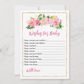 Pink Roses Blumenspülung für Babywaschbecken Einladung (Vorderseite)