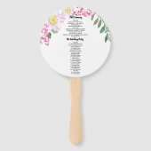 Pink Roses Boho Blumenwasser Hochzeitsprogramm Fächer (Rückseite)