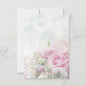 Pink Roses Bold Script Wedding RSVP Enclosure Card Karte (Rückseite)