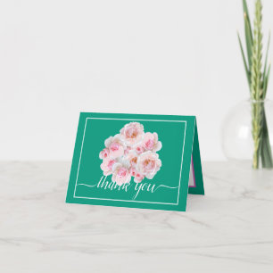 Pink Roses Botanische Floral Bouquet Chic Vielen D Karte