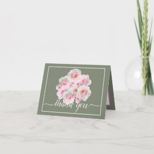 Pink Roses Botanische Floral Bouquet Chic Vielen D Karte