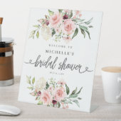 Pink Roses Brautparty Begrüßungszeichen Sockelschild (In Situ)