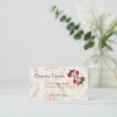 Pink Roses Business Card Visitenkarte (Stehend Vorderseite)