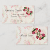 Pink Roses Business Card Visitenkarte (Vorne/Hinten)