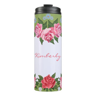 Pink Roses Custom Therbler Tumbler Thermosbecher