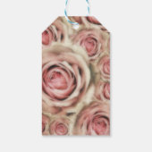 Pink Roses Elegant Bridal Wedding Floral Gefallen Geschenkanhänger (Rückseite)