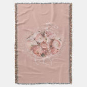 Pink Roses Elegant Vintage Personalized Monogram Decke (Vorderseite Vertikal)