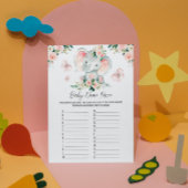 Pink Roses Elephant Baby Name Race Baby Shower Einladung