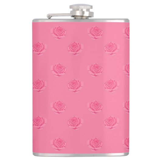 Pink roses flachmann (Vorderseite)