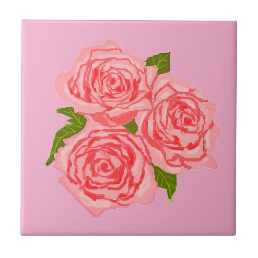 Pink roses fliese (Vorderseite)