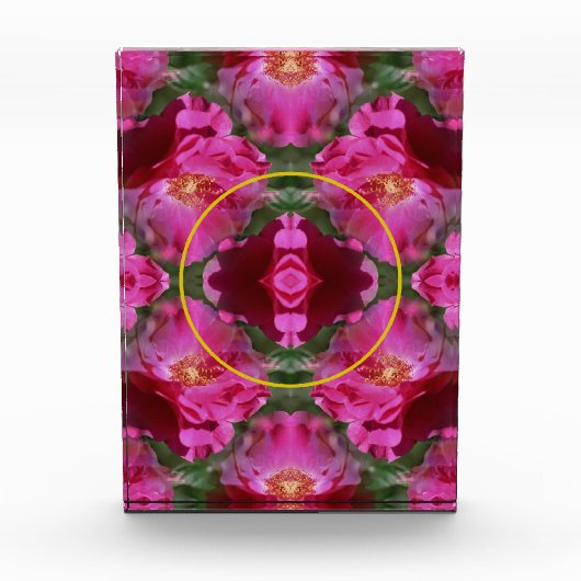 Pink Roses Floral Abstrakt hinzufügen Fotoblock (Vorderseite)